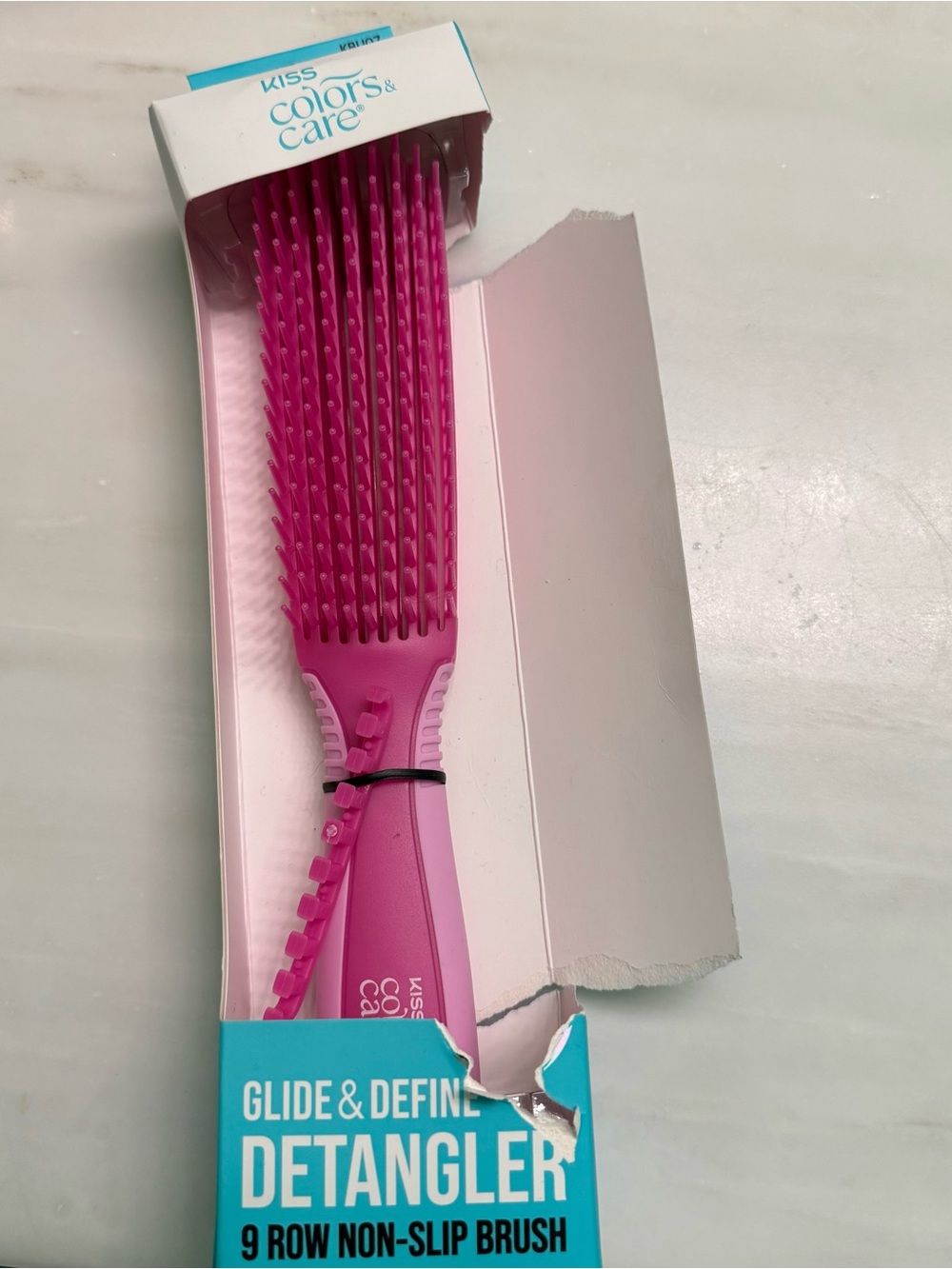 Kiss Colors & Care Pink Glide & Define Detangler Brush